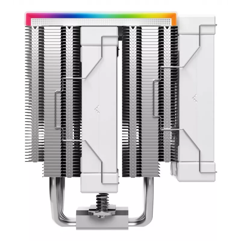 Gaisa dzesētājs DeepCool AK620 Digital SE balta — divi 120 mm ventilatori, 6 siltuma caurules, PWM, LGA 1700 atbalsts, iebūvēts displejs