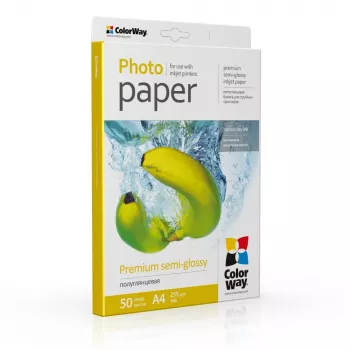 ColorWay fotopapīrs, 50 loksnes | 255 g/m² | A4 | Premium daļēji spīdīgs