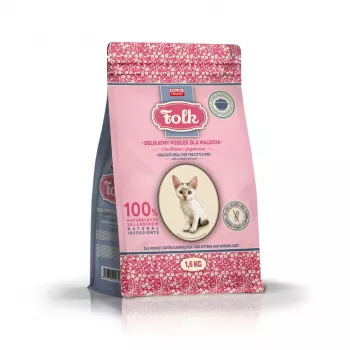 FOLK Maiga maltīte kaķēniem ar truša un jēra gaļu - sausā kaķu barība - 1,6kg
