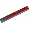 Bachmann 19'' 2m 8x Schuko H05VV-F 3G 1.00mm² strāvas pagarinātājs, 8 maiņstrāvas kontaktligzdas, melns, sarkans