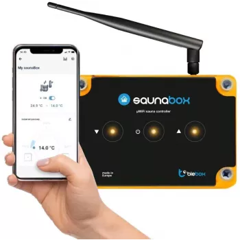 saunaBox pro I/O modulis WiFi pirts kontrolieris no bleBox, modelis 42387