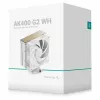 Dzesētājs DeepCool AK400 G2 WH, 120 mm ventilators, maksimālais gaisa spiediens 3.33 mmH2O, 92×132×156 mm, balts