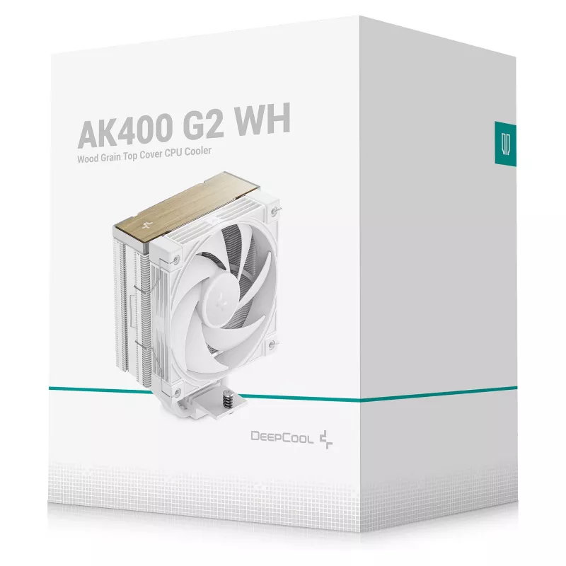 Dzesētājs DeepCool AK400 G2 WH, 120 mm ventilators, maksimālais gaisa spiediens 3.33 mmH2O, 92×132×156 mm, balts