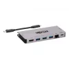 USB-C dokstacija - 4K HDMI, USB 3.2 Gen 1, USB-A centrmezgls, GbE, atmiņas karte, 100W PD uzlāde, noņemams vads U442-DOCK5D-GY
