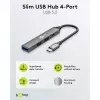 Goobay Slim 4 portu USB centrmezgls, USB-C™ uz USB-C™/USB-A, USB 3.2 (74459)