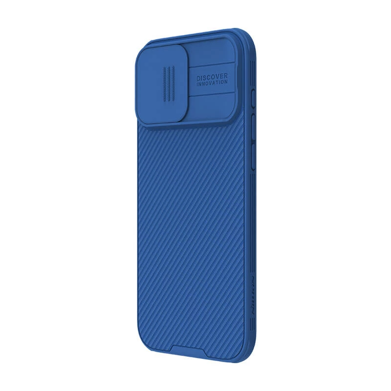Aizsargājošs telefona maciņš Nillkin CamShield Pro iPhone 16 Pro Max, zils, bīdāms kameras vāciņš