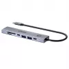 USB-C centrmezgls Unitek H1124AGY01 ar 100W PD, HDMI 2.0, 2x USB‑A, 2x USB‑C, SD/microSD lasītāju — alumīnija