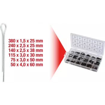 Atsperu tapu komplekts ks tools 1000 gabali 970.0330 — 1000 aiztures/sadalīšanas tapu sortiments