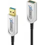 USB kabelis FiberX FX-I650-003 USB 3.2 Gen 1 3 m USB A melns sudrabains