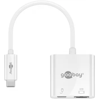 Goobay USB-C™ Multiport Adapter HDMI, balts, 0,145 m - paplašina USB-C™ ierīci ar HDMI™ savienotāju (62110)