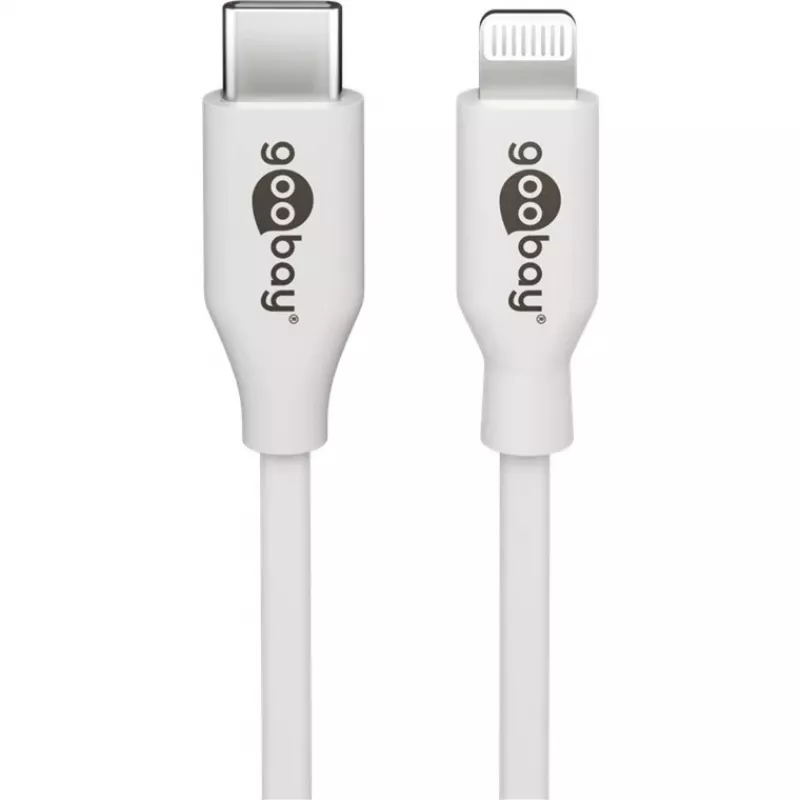 Apple Lightning / USB-C PD uzlādes komplekts 30 W, lādētājs balts, 1 m kabelis, PD