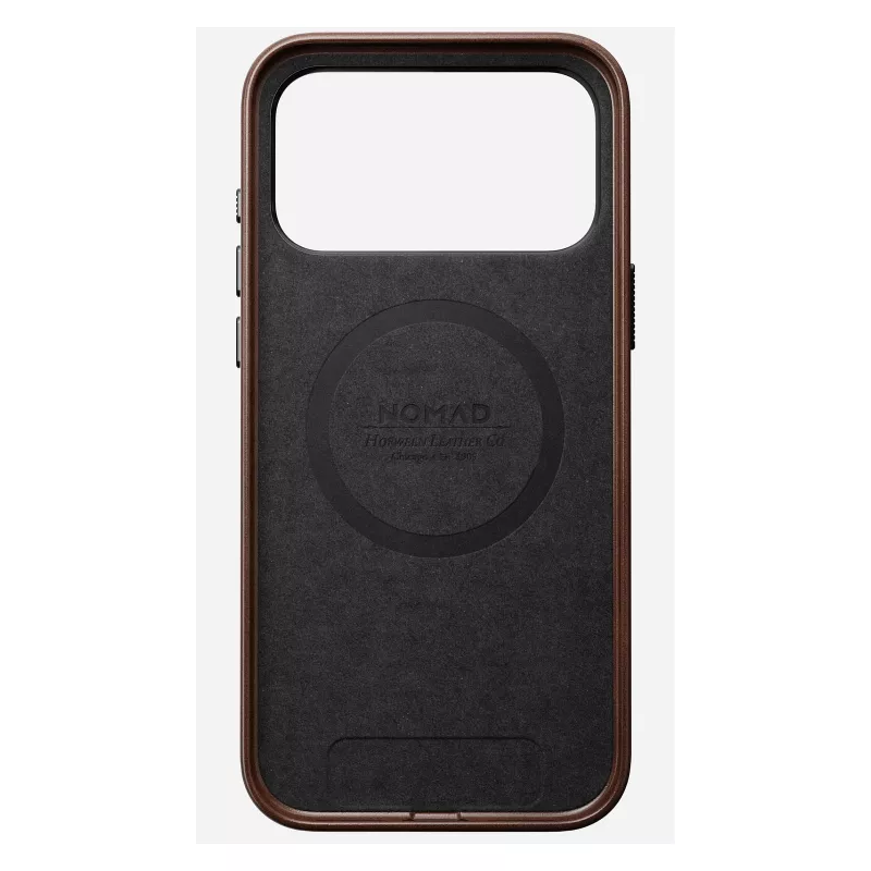 Mobilā tālruņa maciņš Nomad Traditional Leather Case priekš iPhone 17 Pro Max, āda/alumīnijs/mikrošķiedra, der 6.9 collu (Brūns)