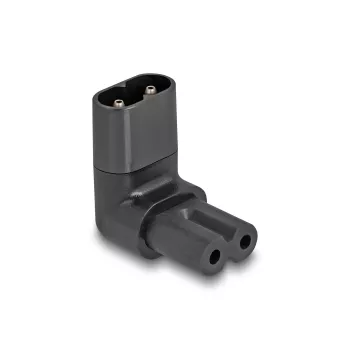 DeLOCK tīkla adapteris IEC 60320 C8 uz C7 spraudnis ligzda 2,5 A 90° melns