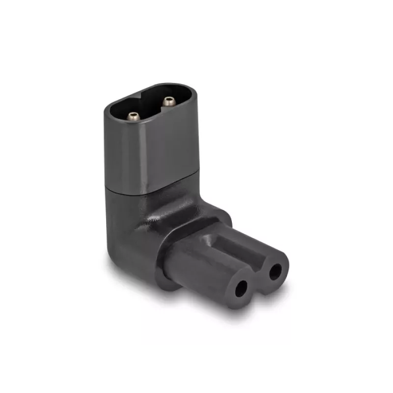 DeLOCK tīkla adapteris IEC 60320 C8 uz C7 spraudnis ligzda 2,5 A 90° melns