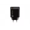 NATEC maiņstrāvas ātrās uzlādes iekštelpu vadu lādētājs Ribera — 18W (5–15V, līdz 3A), 1× USB-A, Huawei FCP/SCP, melns