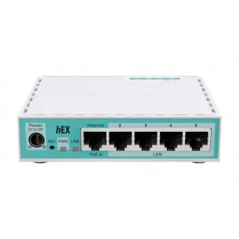 Mikrotik hEX vadu maršrutētājs Gigabit Ethernet Balts