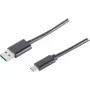 USB kabelis S/CONN 14-10006 USB 3.2 Gen 1 1m USB A USB C melns