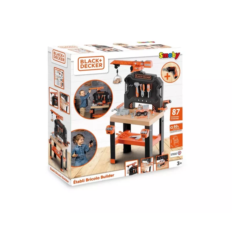 Bērnu darbnīcas rotaļlieta SMOBY Bricolo Builder 7600360741 - Celtniecības instrumentu komplekts lomu spēlēm