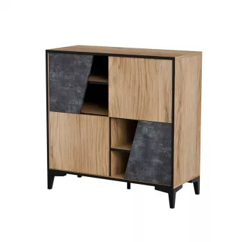 Cama 4D Grāmatu skapis OVO 90x38xH90 ozols/betons