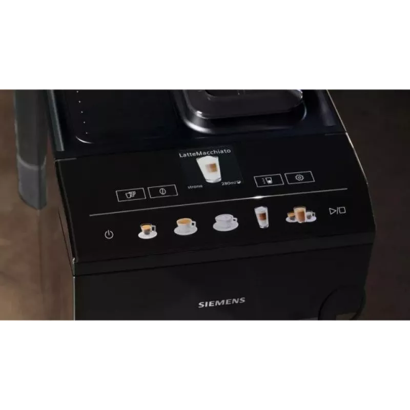 Espresso automāts Siemens TP513R09 — pilnībā automātisks, 15 bāri, 1,9 l ūdens tvertne, iebūvēta kafijas dzirnaviņas