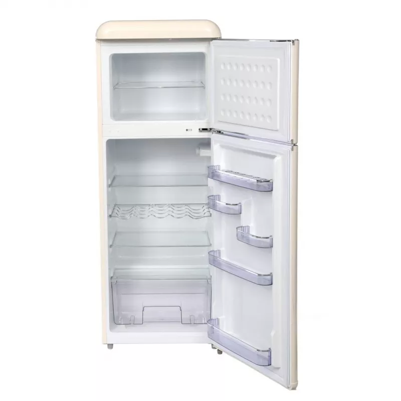 Ravanson ledusskapis ar saldētavu LKK-210RC — brīvi stāvošs 157 l ledusskapis / 51 l saldētava, A++ enerģijas, R600a, 54,5×58,5×147 cm, 39 dB