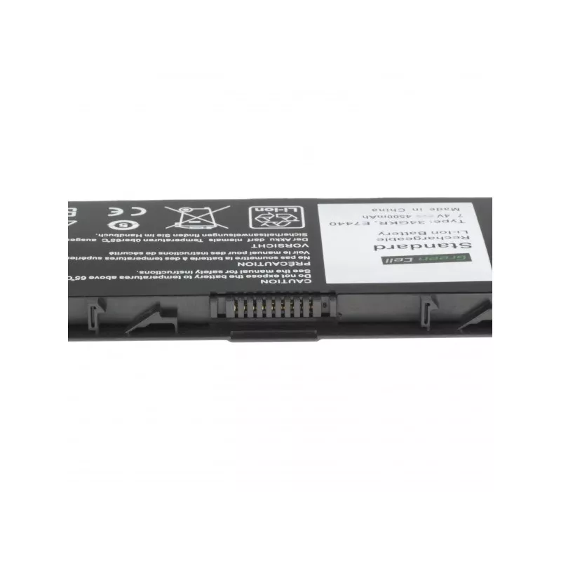Baterija zaļa Cell DE93 priekš DELL Latitude E7440, Li‑Ion 7.4V 4500mAh, 4 elementi, melna