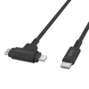 HYPER HyperJuice USB kabelis USB 2.0 1,5 m USB C USB C/Lightning Melns