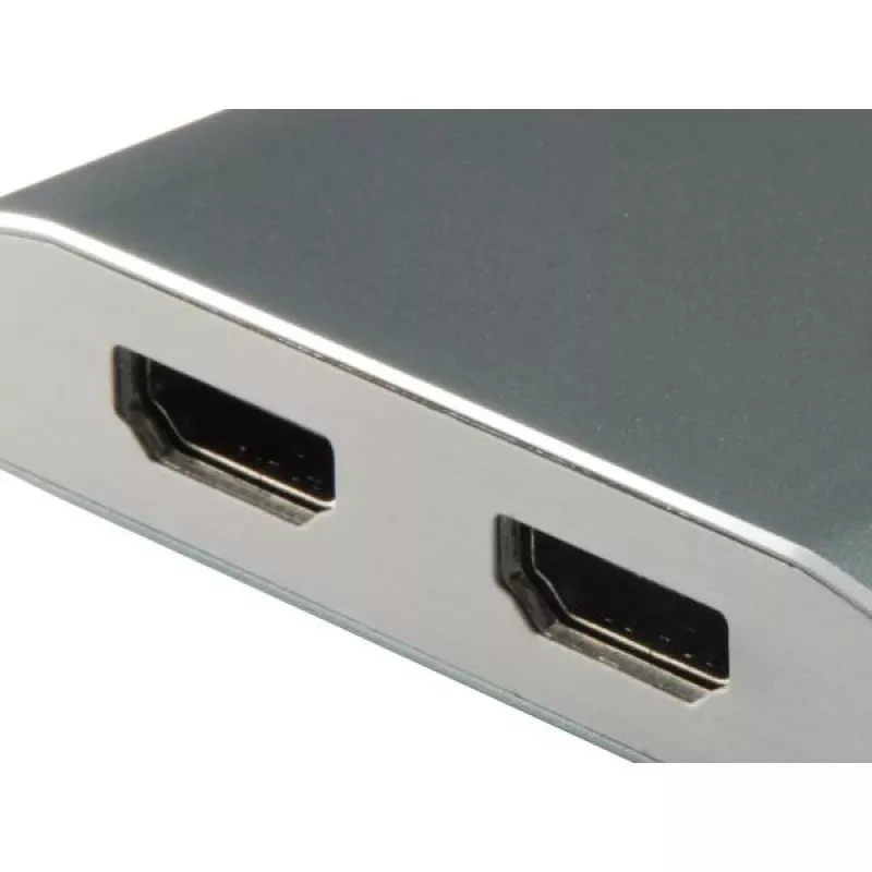 Equip USB Type-C uz 2 x HDMI sieviešu adapteris, 3.2 Gen 1 (3.1 Gen 1), USB Type-C, HDMI izvade, 4096 x 2160 pikseļi