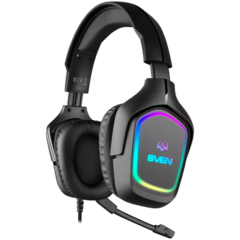 Spēļu austiņas ar mikrofonu AP-U750MV, melnas (USB, RGB)