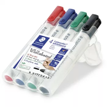 Marķieris Staedtler Lumocolor 351 WP4 Lodes uzgalis Melns Zils Zaļš Sarkans