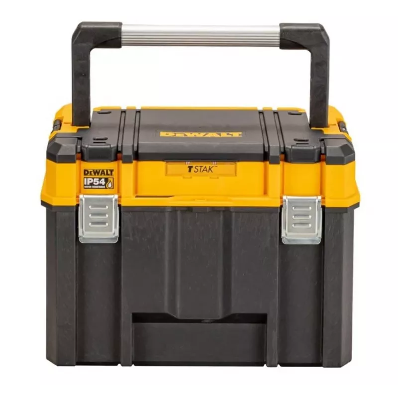 Instrumentu kaste DeWalt DWST83343-1 — alumīnijs/plastmasa, ūdensnecaurlaidīga, verams vāks, bloķējama, 1 nodalījums, 440×333×323 mm