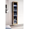 Vitrīna Cama Meble VIGO 180 pie sienas stiprināma stikla vitrīna 1800×400×300 mm melna/wotan ozols