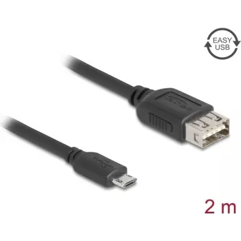 USB kabelis DELOCK 81519 — USB 2.0, Micro‑USB B uz USB A, 2 m, melns