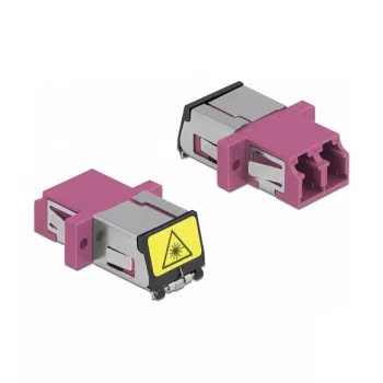 Optiskās šķiedras savienotājs DeLOCK 86901 LC Duplex sievišķais uz LC Duplex sievišķo daudzmodu violets
