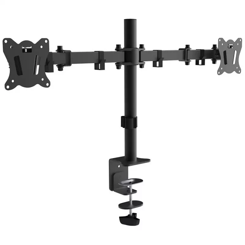 Divu monitoru galda stiprinājums MONTIS Dual Monitor Mount Everest MT015, 13–27 collas, 2 rokas, maks. 16 kg, VESA 75x75–100x100, melns