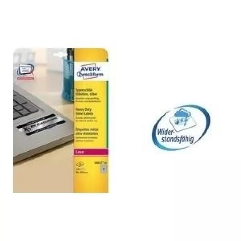 Pašlīmējošā printera etiķete AVERY L6013-20 Sudraba izturīgās etiķetes