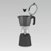 Moka katliņš Maestro MR-1666-6-Melns — manuālā plīts virsmas kafijas automāts, 6 krūzes, 300 ml, melns alumīnijs