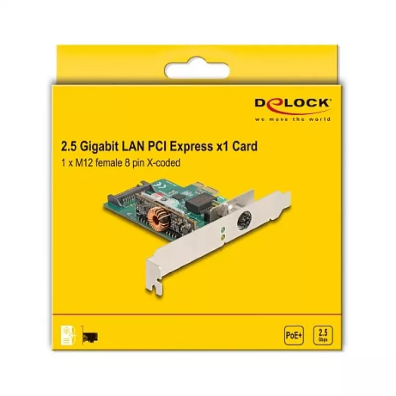 DeLOCK 90760 iekšējā tīkla karte 2500 Mbit/s PCI Express vadu