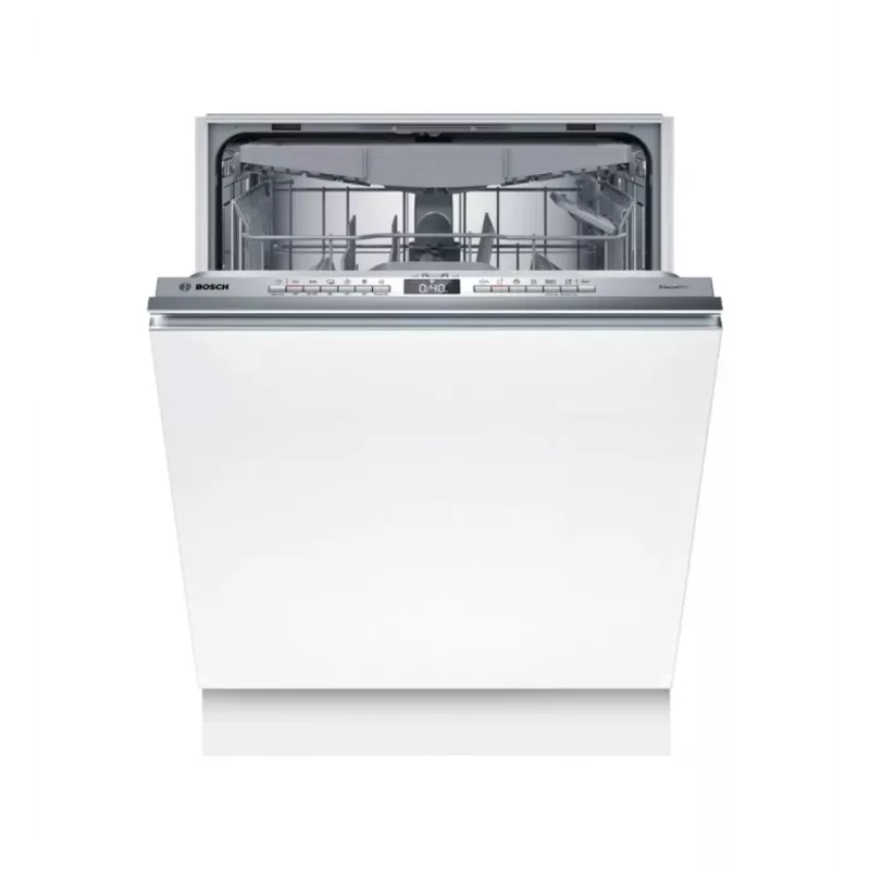 Iebūvējamā trauku mazgājamā mašīna Bosch SMV4EVX11E — pilnībā iebūvēta, 14 galda piederumu komplektiem, 9 l/ciklā, 44 dB, energoefektivitātes klase B