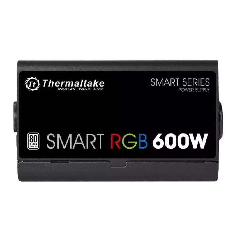 Thermaltake SMART RGB PS-SPR-0600NHSAWE-1 - Barošanas bloks (iekšējais) - ATX12V 2.3 - 80 PLUS - Maiņstrāva 230 V - 600 W - aktīvā PFC - Melns