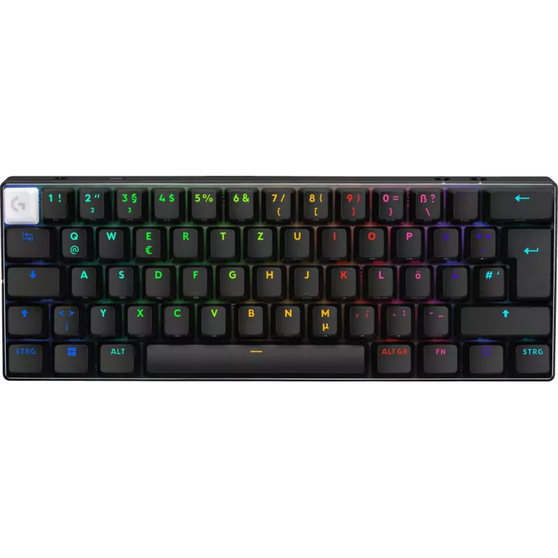 Logitech G PRO X 60 spēļu tastatūra USB RF bezvadu Bluetooth QWERTZ melna