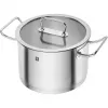 Trauku komplekts ZWILLING 65120-005-0 — 5 daļu nerūsējošā tērauda katli, vāki, droši cepeškrāsnij un trauku mazgājamai mašīnai, nepiedegošs pārklājums, maks. 200°C