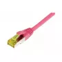 komutācijas kabelis RJ45, CAT6A 500 MHz, 0,15 m, fuksīna, S-STP (S/FTP), TPE/LSZH (Ultraflex), AWG26, ar Cat.7 neapstrādāto kabeli, Synergy 21 (S217698)