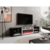 RTV skapis POLO 180x33x39 melns + kamīns balts