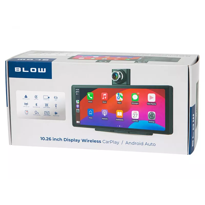 Multivides stacija BLOW Wireless CarPlay5.0 modelis 78-430# — automašīnā iebūvēta bezvadu Apple CarPlay multivides iekārta