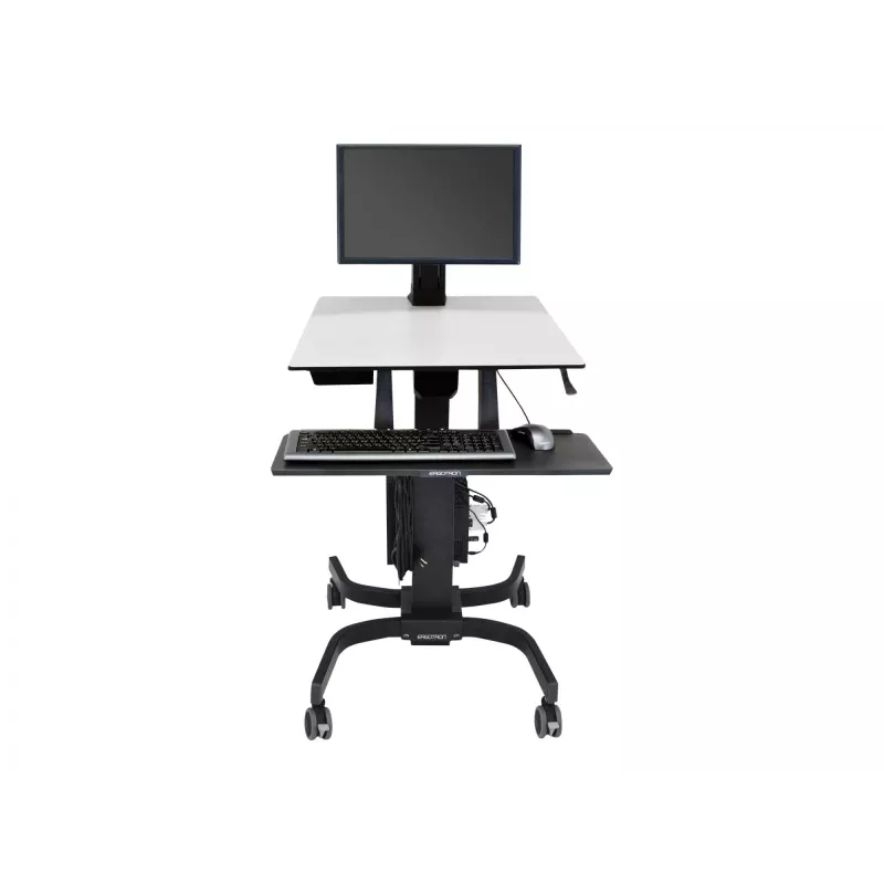 Ergotron WorkFit-C - Single LD Sit-Stand Workstation - Multividuālie ratiņi - Melns - Pelēks - 7,3 kg - 61 cm (24 collas) - 75 x 75, 100 x 100 mm - 360°