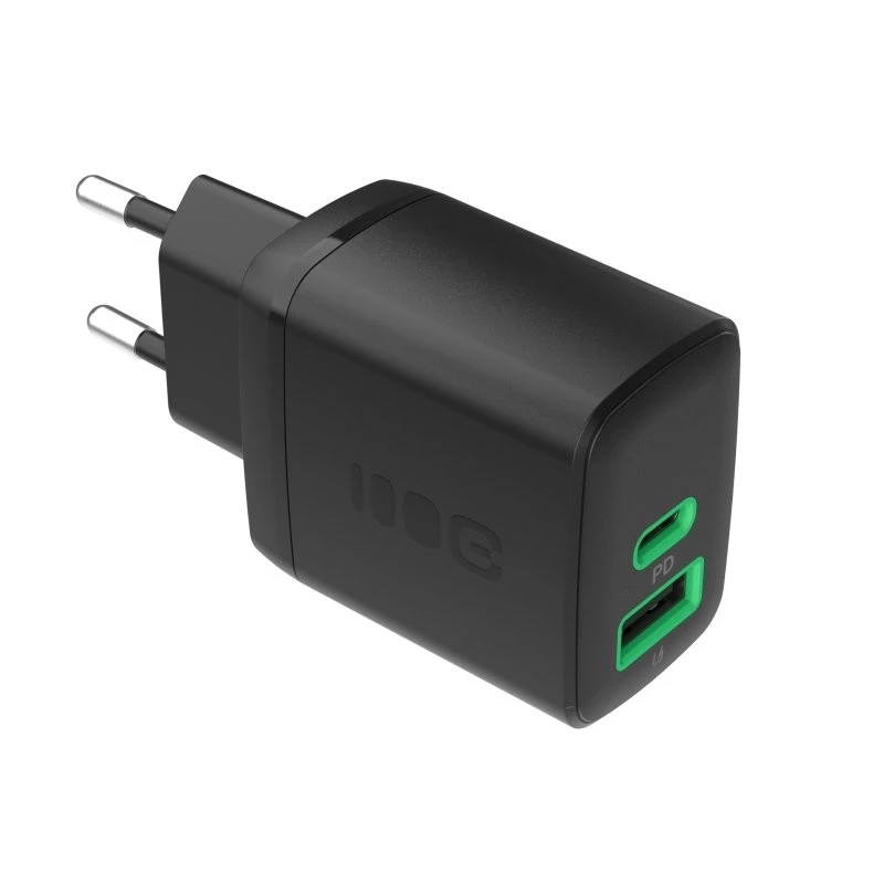 Lādētājs zaļa Cell PowerSource Duo30 – 1× USB-A, 1× USB-C, 3A
