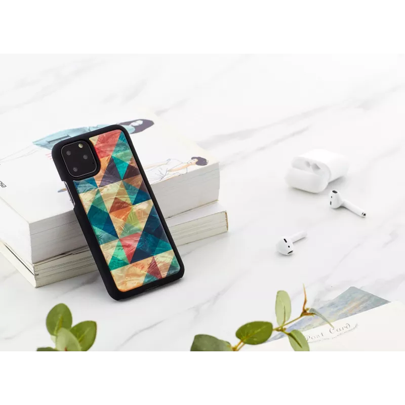Viedtālruņa maciņš iKins iPhone 11 Pro — mozaīkas melns aizsargapvalks