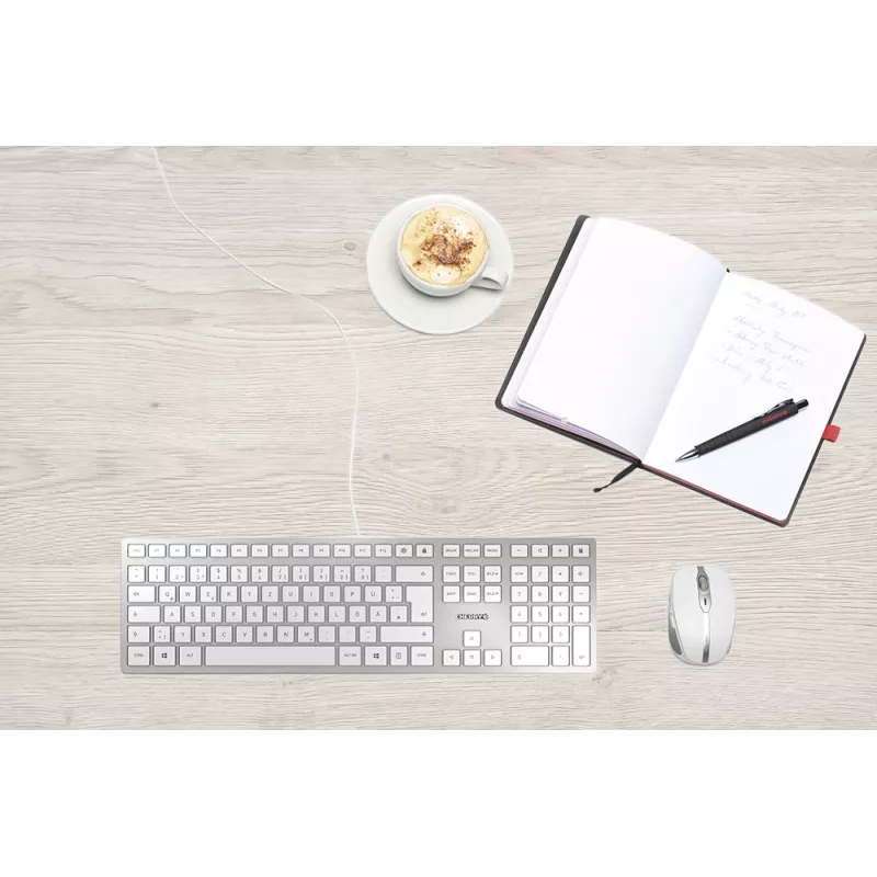 Tastatūra CHERRY KC 6000 plāns Universāla USB QWERTZ vācu sudraba