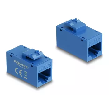 Keystone modulis DELOCK 90642 — plakans RJ-45 ieliktnis, zils, 16,2×30×20,5 mm